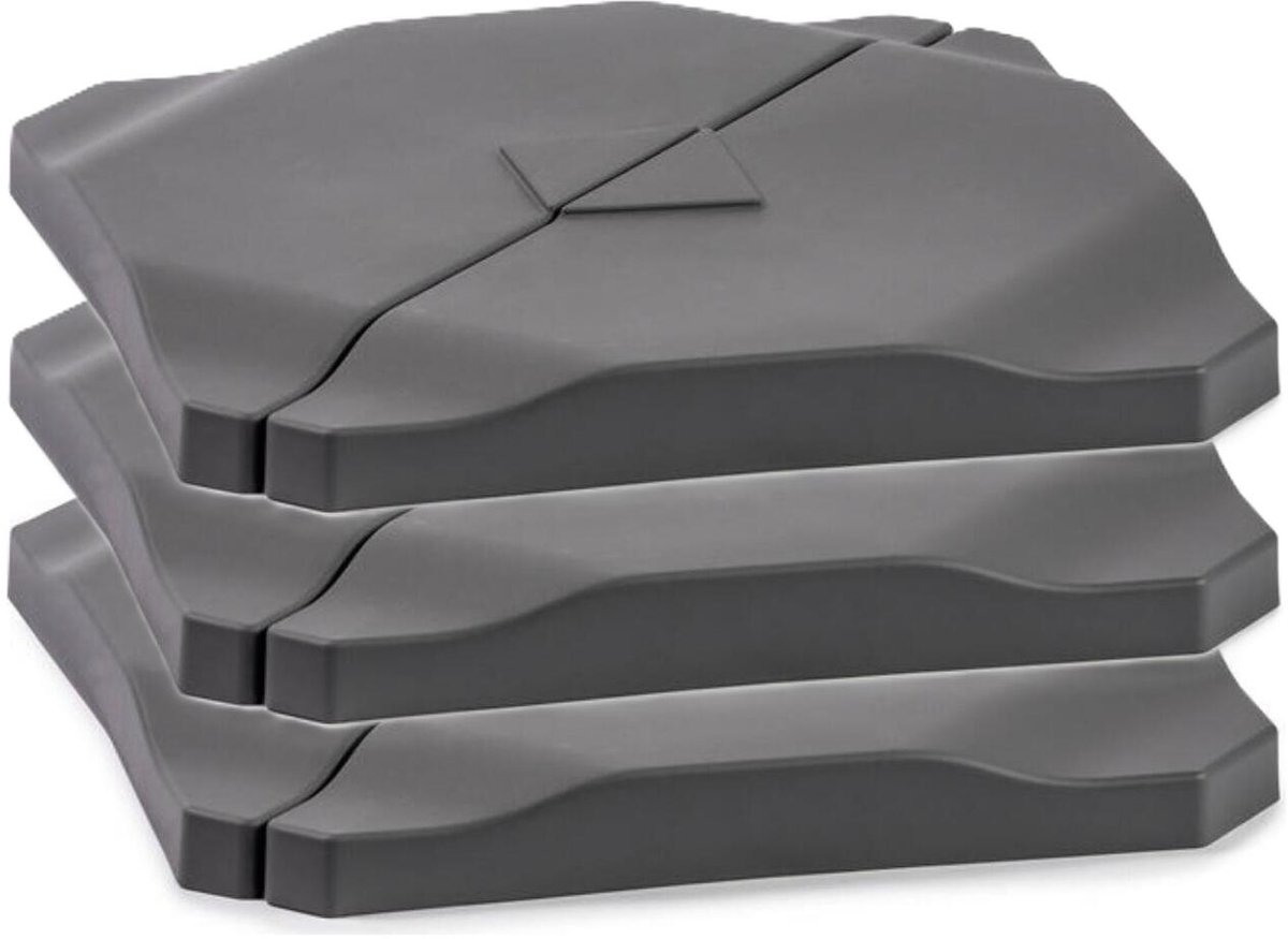 Bellatio Design Parasolvoet tegel - 3x - vulbaar tot 60 kg - antraciet - kunststof - parasols tot 300 cm