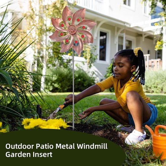 3D Kinetische Windmolen voor Tuin, Patio en Gazon Decoratie van Metaal met Beweging en Stijl — afbeelding 3