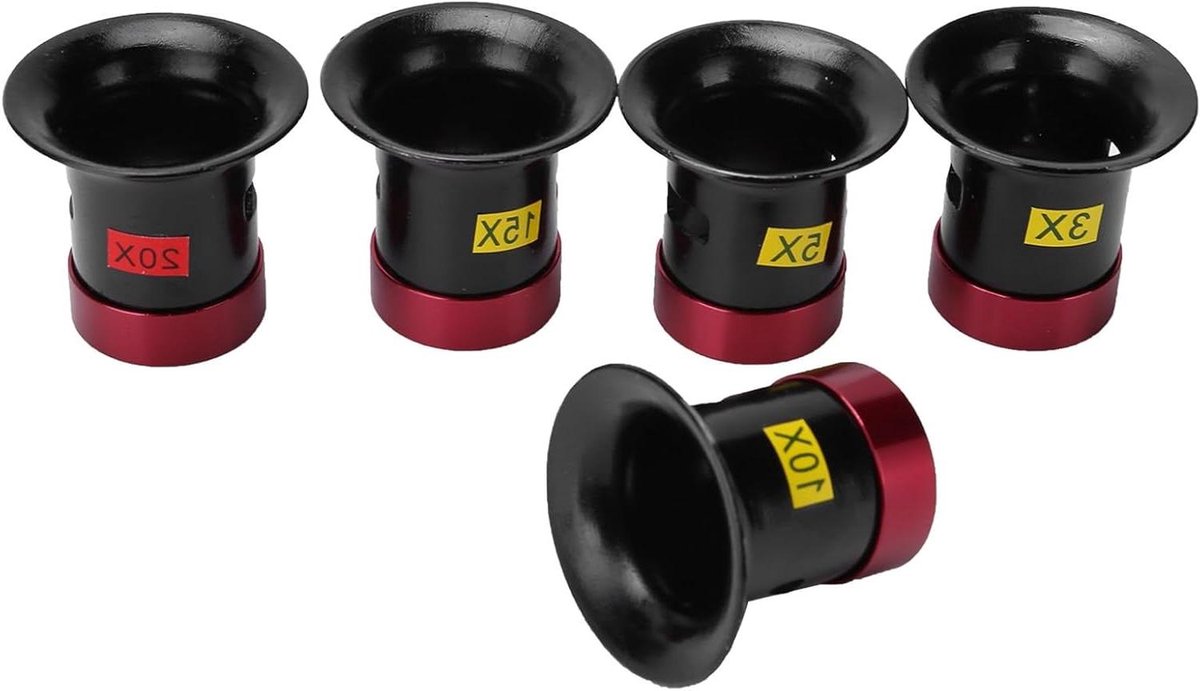 Vergrootglazen Set - Loep Gereedschap - Horlogereparatie - 5 Verschillende Vergrotingen - 3x 5x 10x 15x 20x - Aluminium