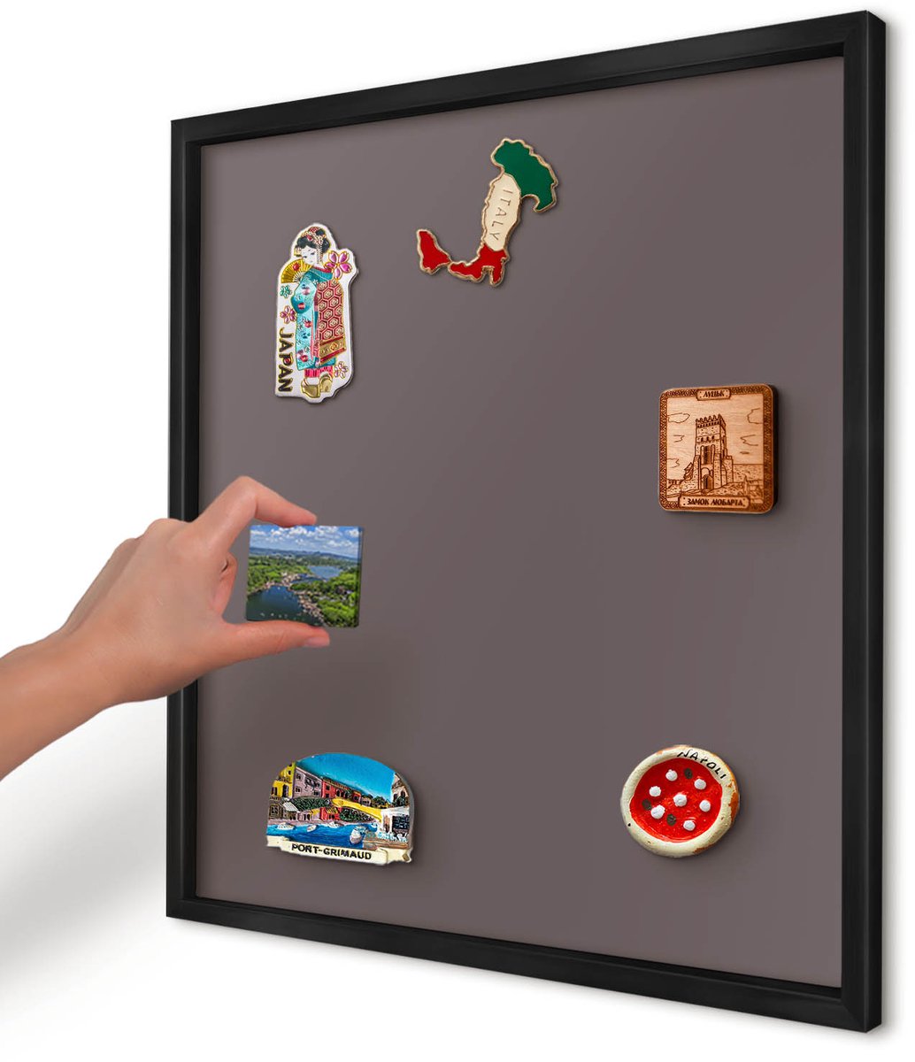 Artprintcave Bruin Magneetbord mit Zwart Frame - 50x50 cm - Vervaagd Bruin Magneetbord Voor Keuken - Minimalist Magnetisch Bord - Achtergronden En Patronen