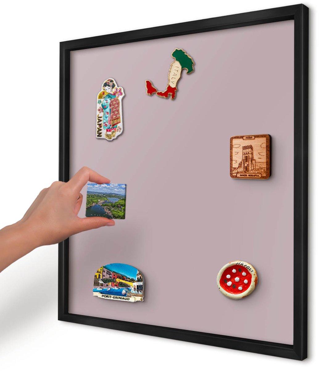 Artprintcave Roze Magneetbord mit Zwart Frame - 50x50 cm - Pastel Lila Wandbord Magnetisch - Minimalist Magnetisch Bord - Achtergronden En Patronen