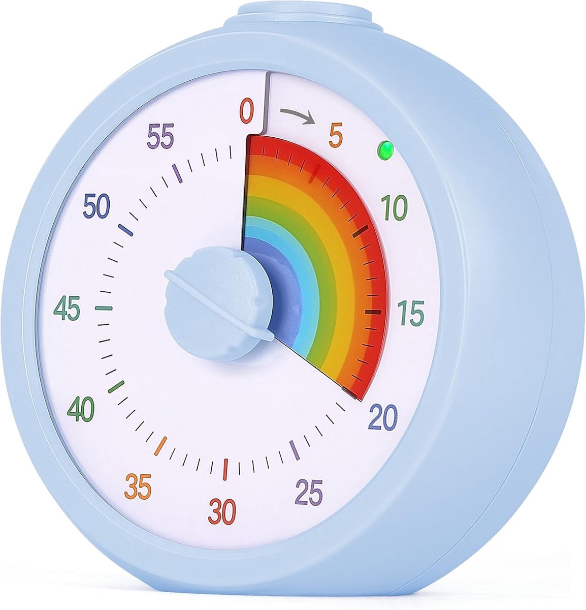 Timer voor Kinderen, Visuele Timer voor Kinderen en Volwassenen met Stille Knipperfunctie, 60 Minuten Aftellen, Stil/Luid voor Keuken, Klaslokaal, Vergadering