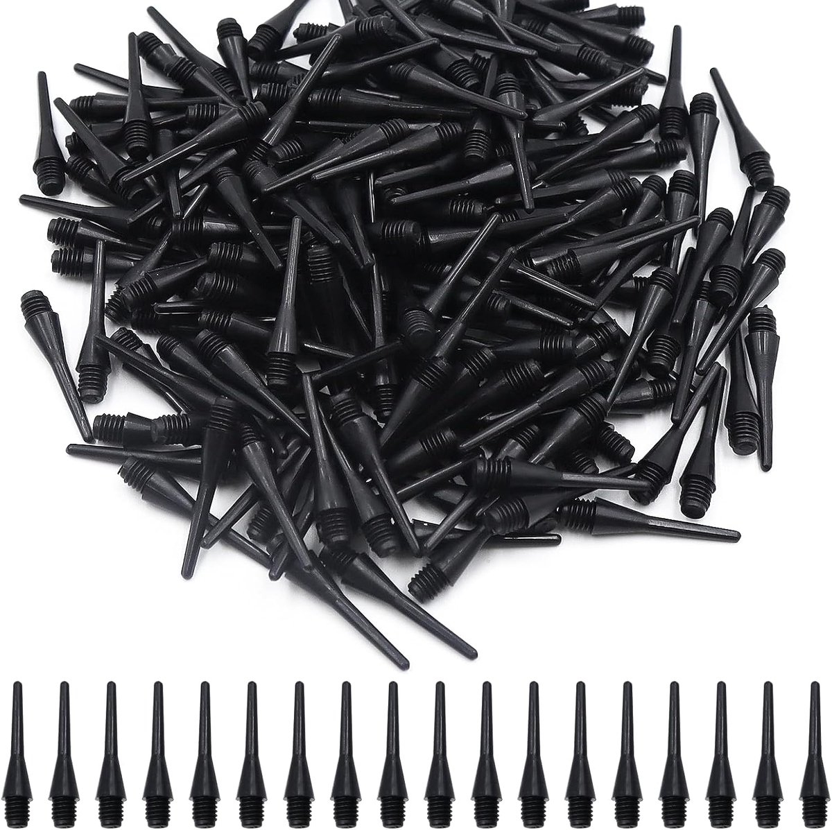 200 stuks dartpunten van kunststof, reservepunt, softdartpunten, 2BA schroefdraad, zwart, duurzame dartpunten voor dartsportliefhebbers