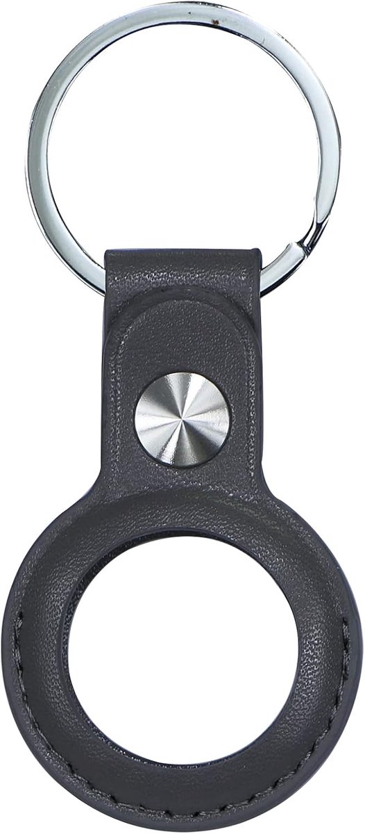 sleutelhanger voor Apple AirTag, anti-verloren draagbare beschermhoes cover microvezel lederen tracker houder met sleutelhanger accessoires voor Airtag Finder, Zwart, S