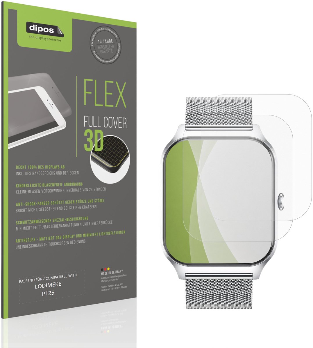 dipos FLEX – 2x Matte Screenprotector geschikt voor LODIMEKE P125 | Volledige Schermbescherming | Case-Friendly