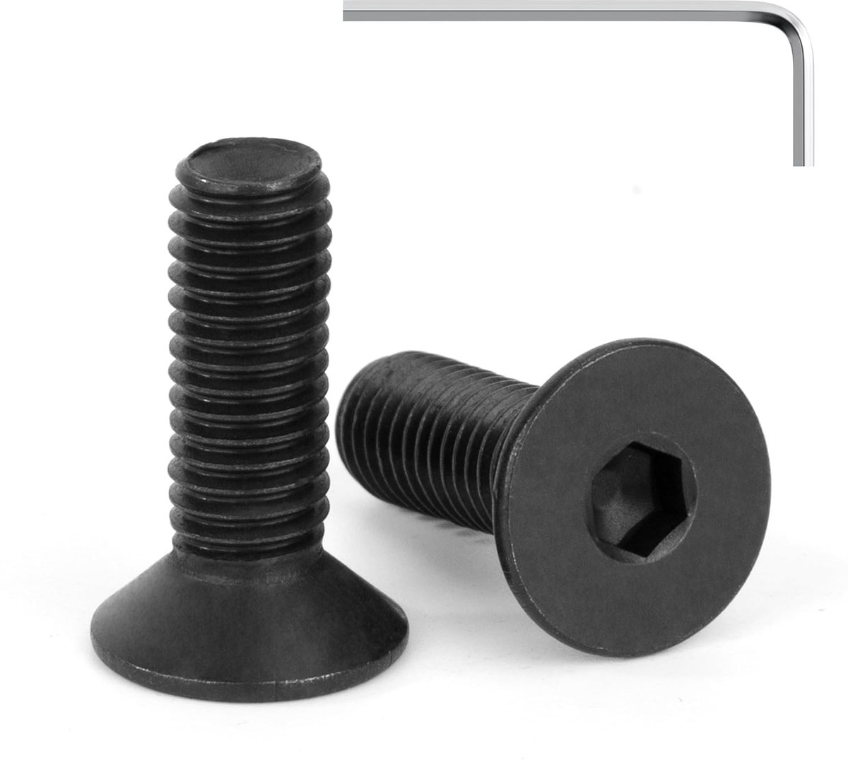20 stuks M8 x 25 mm verzonken kopschroeven Zwart verzonken schroeven roestvrij staal A2 V2A verzonken kop binnenzeskant DIN 7991 volledige schroefdraad met inbussleutel