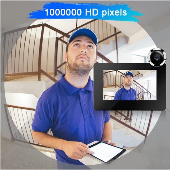 Deurcamera met Beeldscherm - Spionnetje Camera - Veiligheid Thuis - 145 Graden Groothoek - 4.3 Inch - Zwart — afbeelding 5
