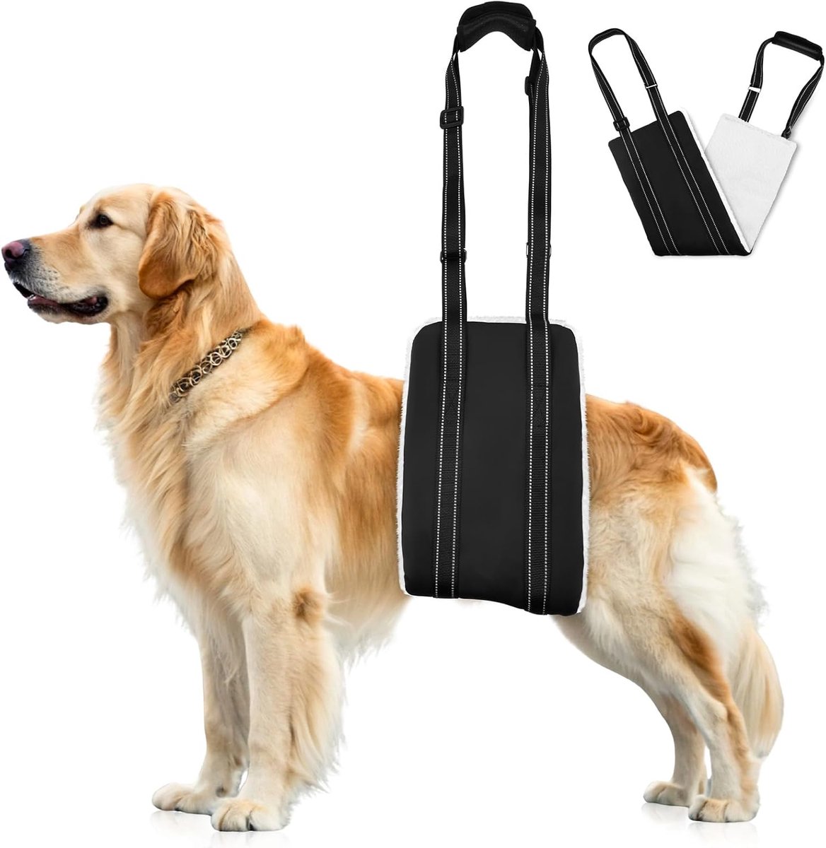 Ondersteuningsband voor Achterpoten,Tilband voor Huisdieren met Handvat,Verstelbare Hondentilgordel voor Oude Honden,Zwakke Achterpoten,Honden met Verwondingen (XL)