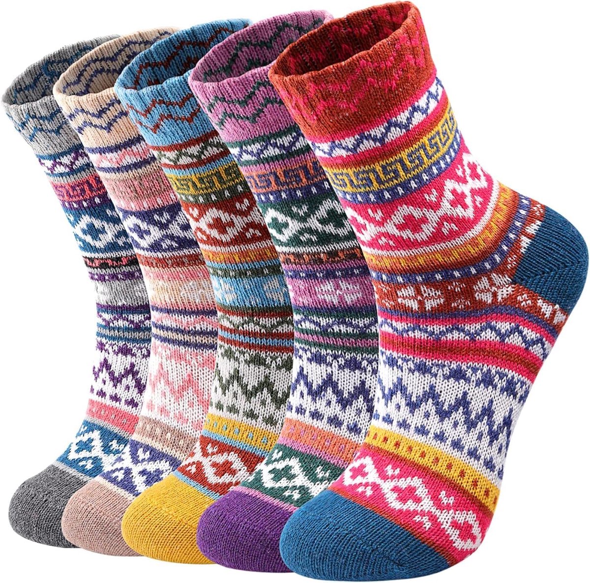 wollen sokken Merino warme sokken dames, Dike Thermo Vintage wintersokken gebreide sokken kerstsokken voor dames