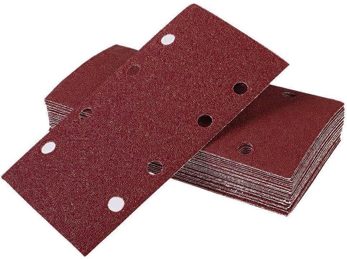 Schuurpapier voor Elektrische Vlakschuurmachine - 93x185 mm Schuurpapier voor Houtschuurmachine 8 Gaten Schuurpapier met Klittenband 40 60 80 120 240 Korrels voor Multischuurmachine