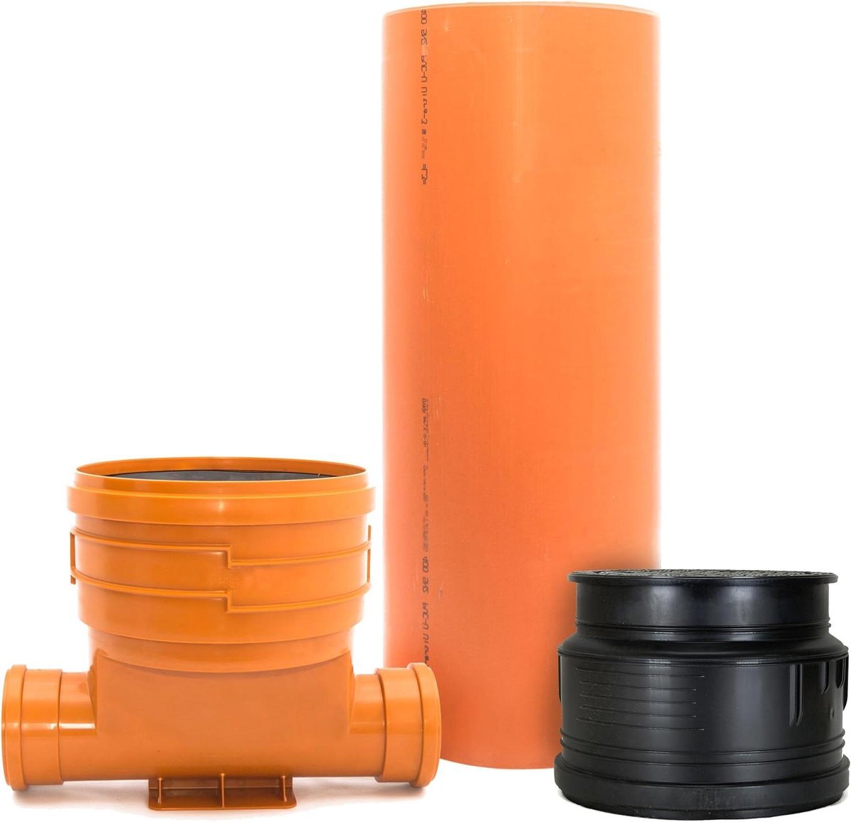 Afvoerput Systeem - Rioolput Bodem - Afvalwater Afvoeren - Waterdicht met Geurafsluiter - DN400 1 Meter - Oranje