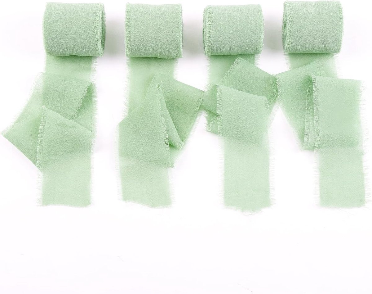Chiffon lint, 3,8 cm x 20 m, cadeaulint, decoratief lint, handgemaakt
