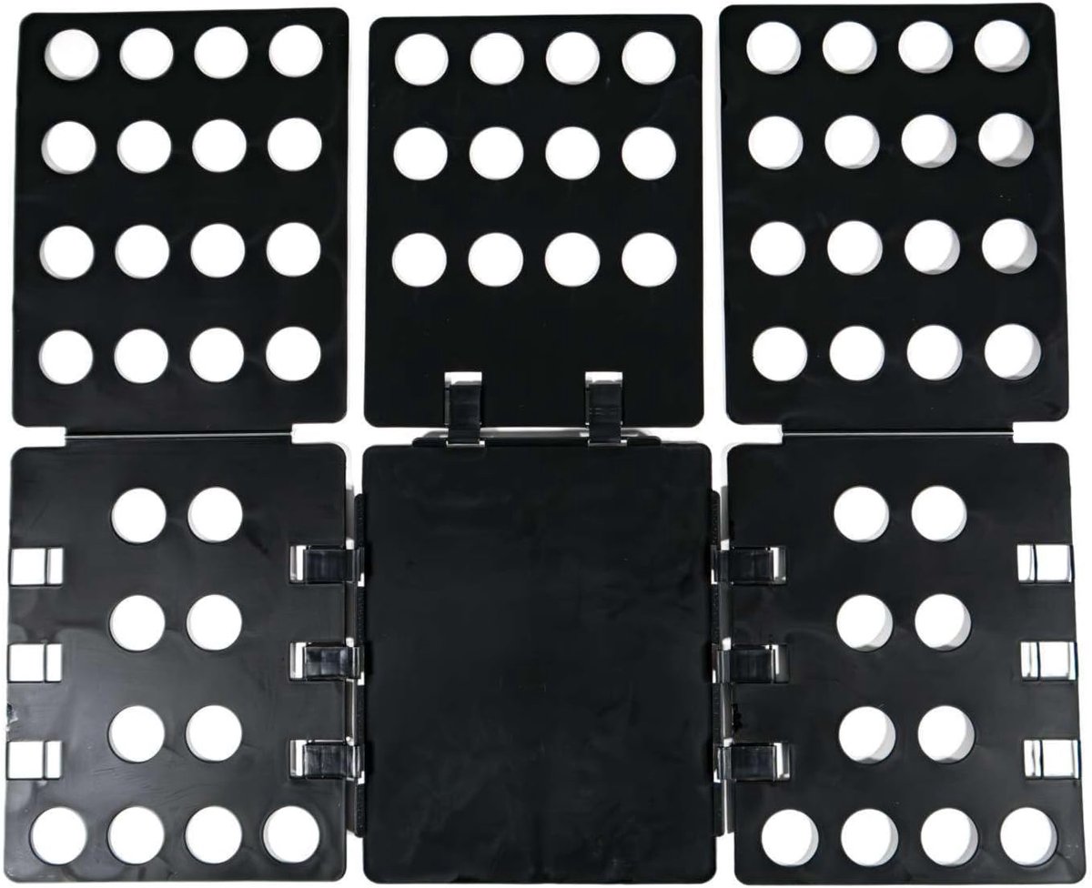 Praktische wasvouwplank kledingvouwhulp in Zwart - 67.5 x 58 cm