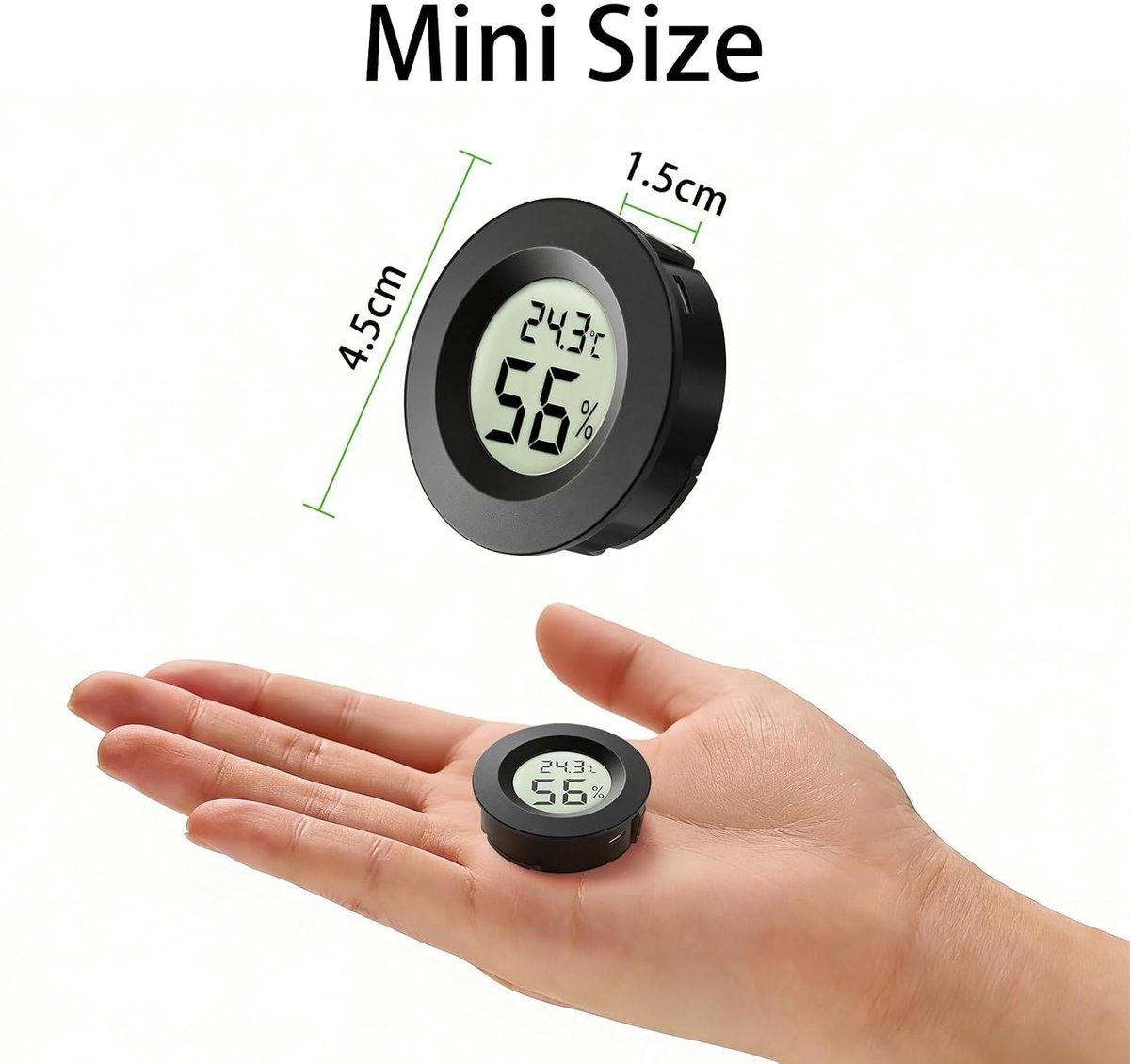 Digitale mini-hygrometer, thermometer, led-temperatuur-luchtvochtigheidsmeter voor binnen, woonkamer, school, wijnkelder, broeikas, magazijn, 6 stuks — cadeau in Cadeau-ideeën - foto 6