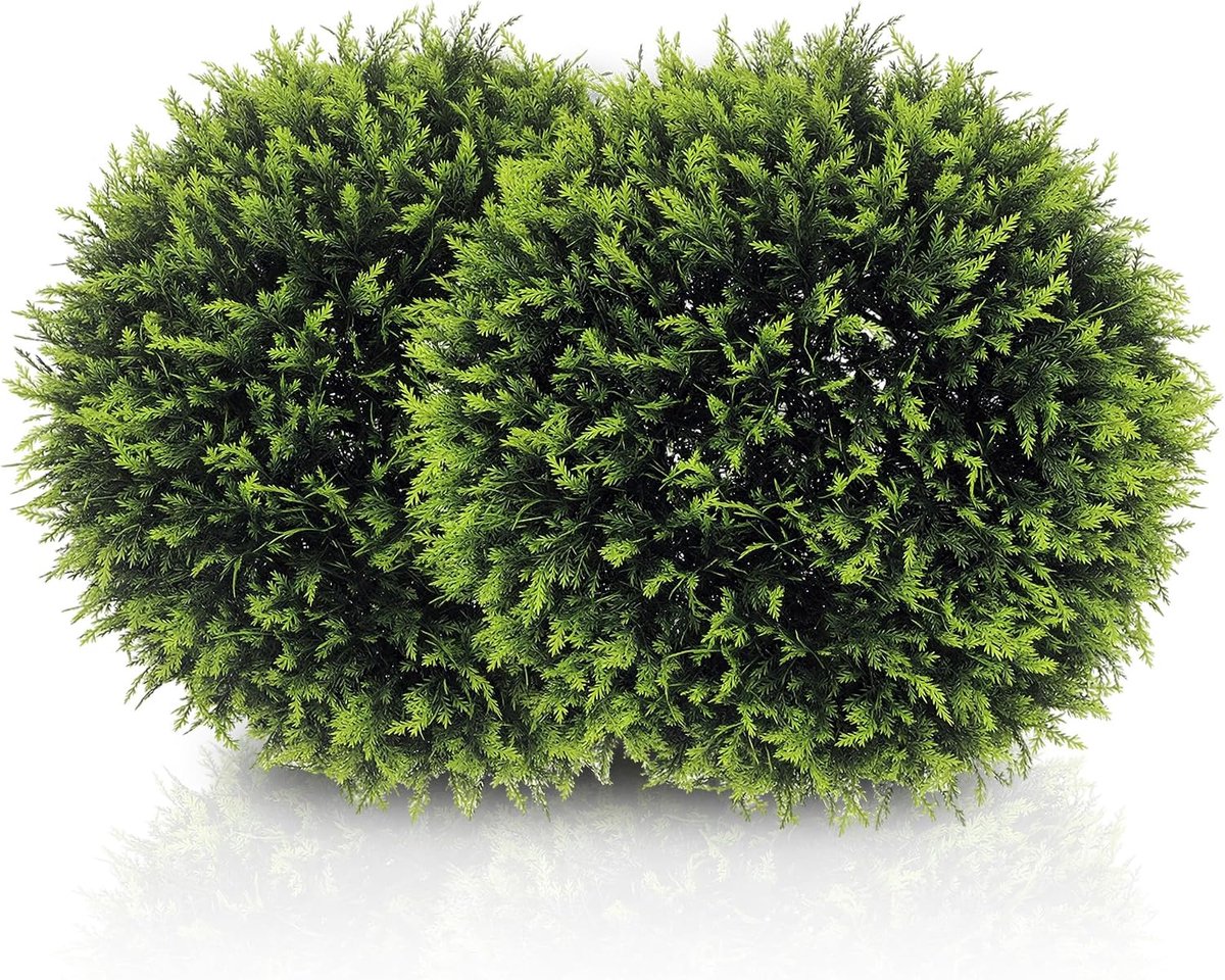 Kunstplant set - Decoratieve ceder - Buiten decoreren - UV-bestendige bladeren - Set van 2 - Groen