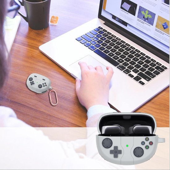 Beschermhoes compatibel met Bose Ultra Open oordopjes, schattige grappige cartoon, TPU, siliconen, beschermhoes met haak, sleutelhanger, beschermhoes voor jongens, meisjes, heren, dames, zwart — afbeelding 4