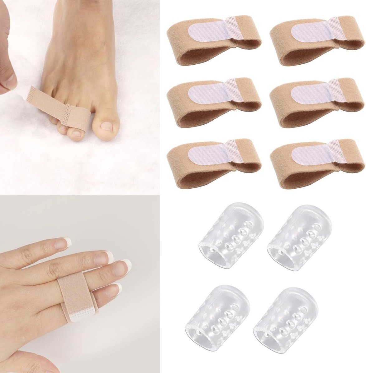 6 stuks hamerteenspreiders, hamertenen-correctoren, teenbandages voor