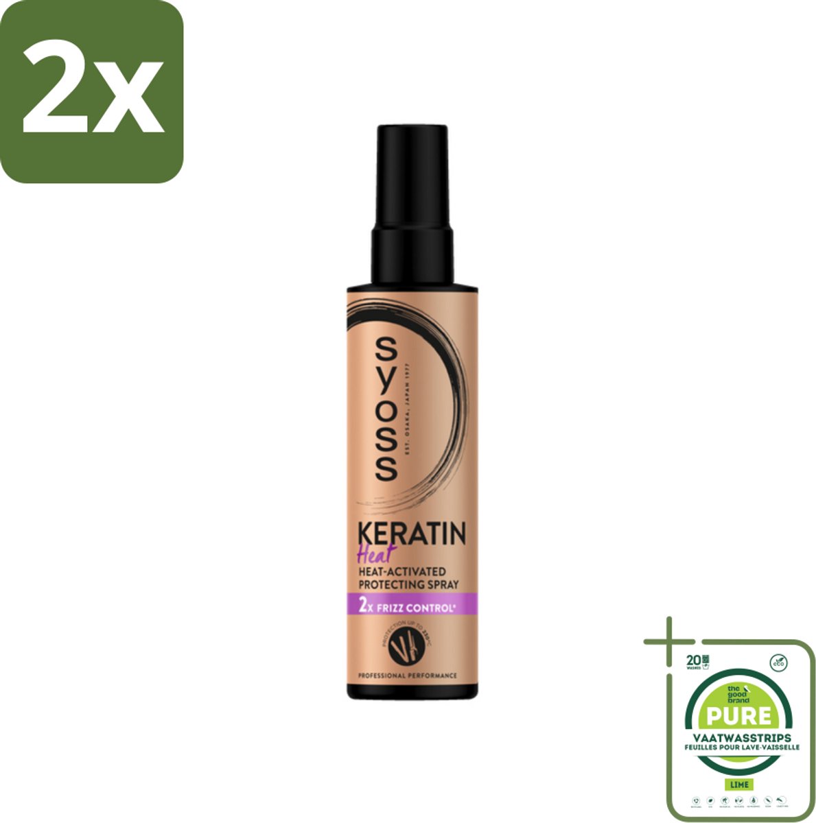 Syoss - Keratin - Heatprotection Spray - Tot 220°C Bescherming - 200 ml - Voordeelverpakking - 2 stuks - Hittebescherming haar - Hittebeschermende spray
