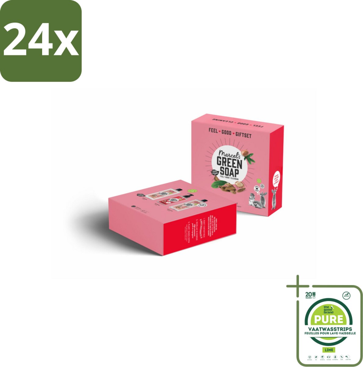 Marcel's Green Soap - Geschenkset - Argan & Oudh - Perfect als cadeau - Voordeelverpakking - 24 stuks - Natuurlijke verzorging - Argan & Oudh