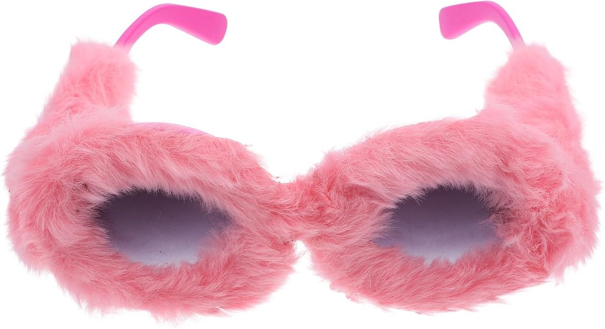 Pluizige pluche zonnebril nieuwe pluizige ronde bril punk zachte fluwelen tinten rave party maskerade-bril