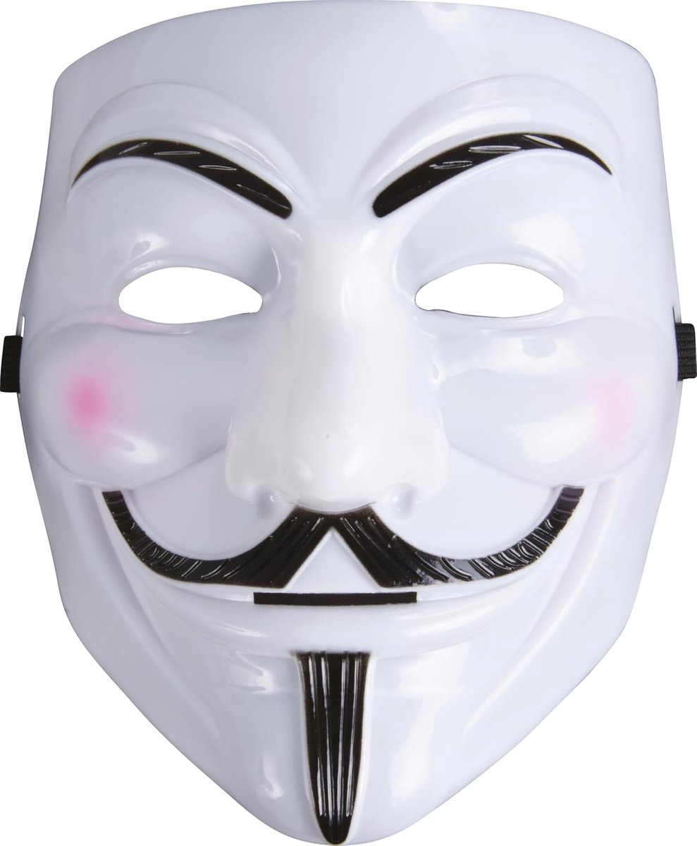 Clown 23520 masker voor volwassenen, anonymous, wit