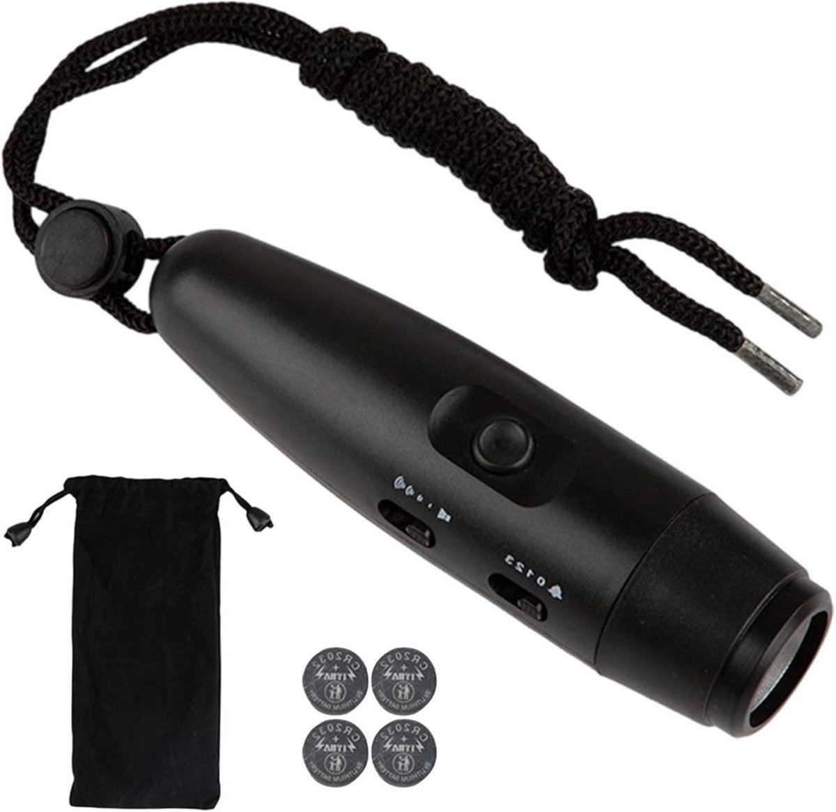 Draagbare Luid Alarm - Persoonlijke Beveiliging - Veiligheid Onderweg - Aanpasbare Geluidsfrequenties - 13.6 cm - Zwart
