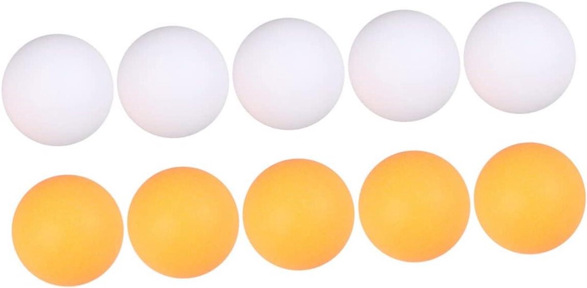 Tafeltennisballen - Pong Ballen - Sporten Thuis - Gladde Naden - 10 Stuks - Geel Wit
