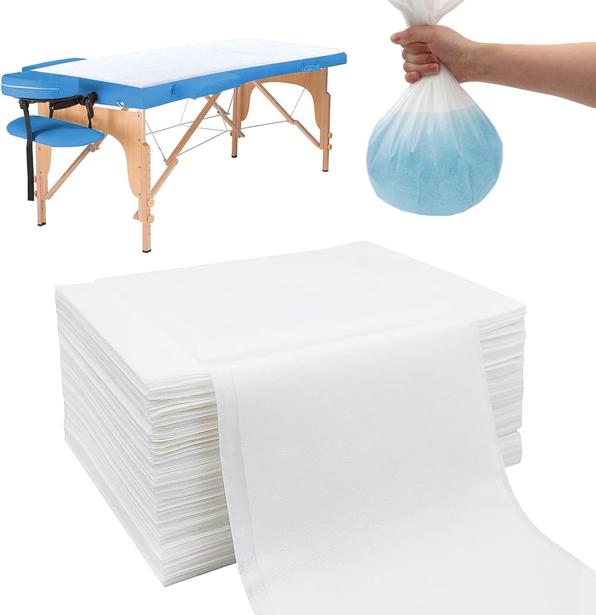 60 stuks wegwerp-hoeslakens, water- en oliebestendig, massagebedlakens, wegwerplaken, ideaal voor bedden, massagebedden, schoonheidssalons, tatoeëren, reizen, 80 x 180cm