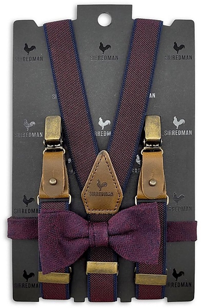 Sir Redman - Bretels met strik - kids bretels combi pack Mystic Berry - burgundy / blauw