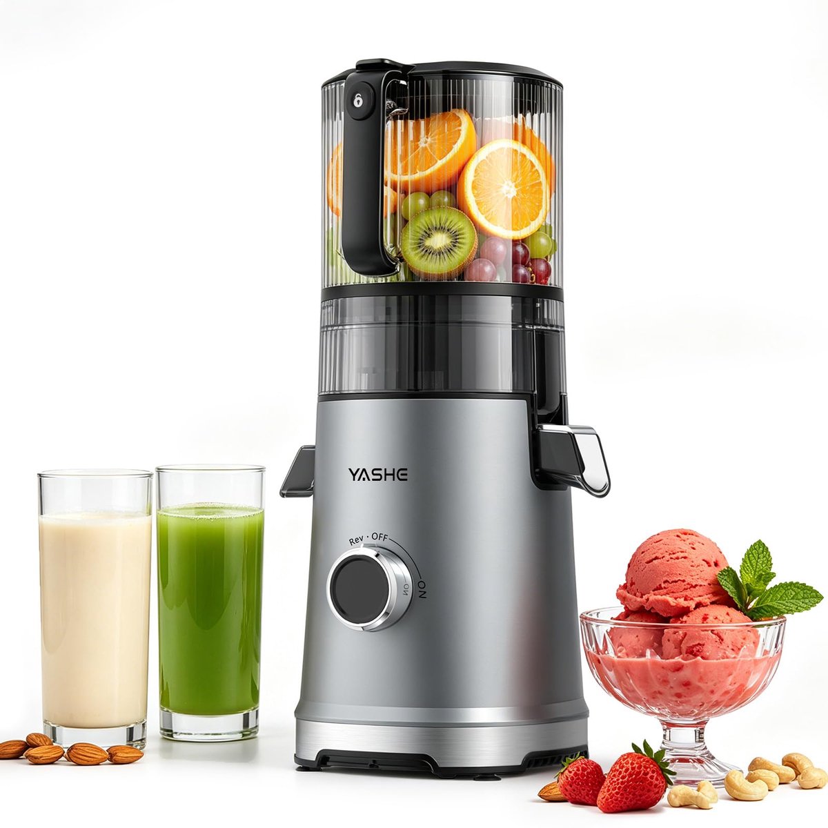 YASHE slowjuicer - 600 W - invoer 150 mm - sap - sorbet