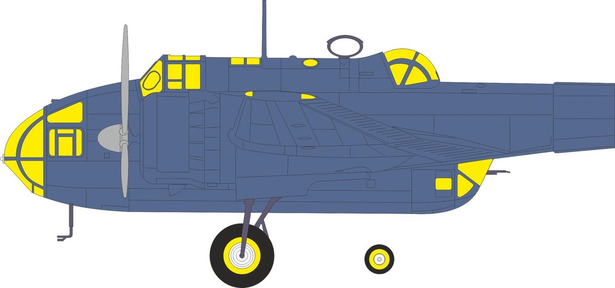 Eduard Modelbouwpakket - EX1175 Maskering Set voor Handley Page Hampden TB Mk.I - Accessoires set - 1:48 - Modelbouw