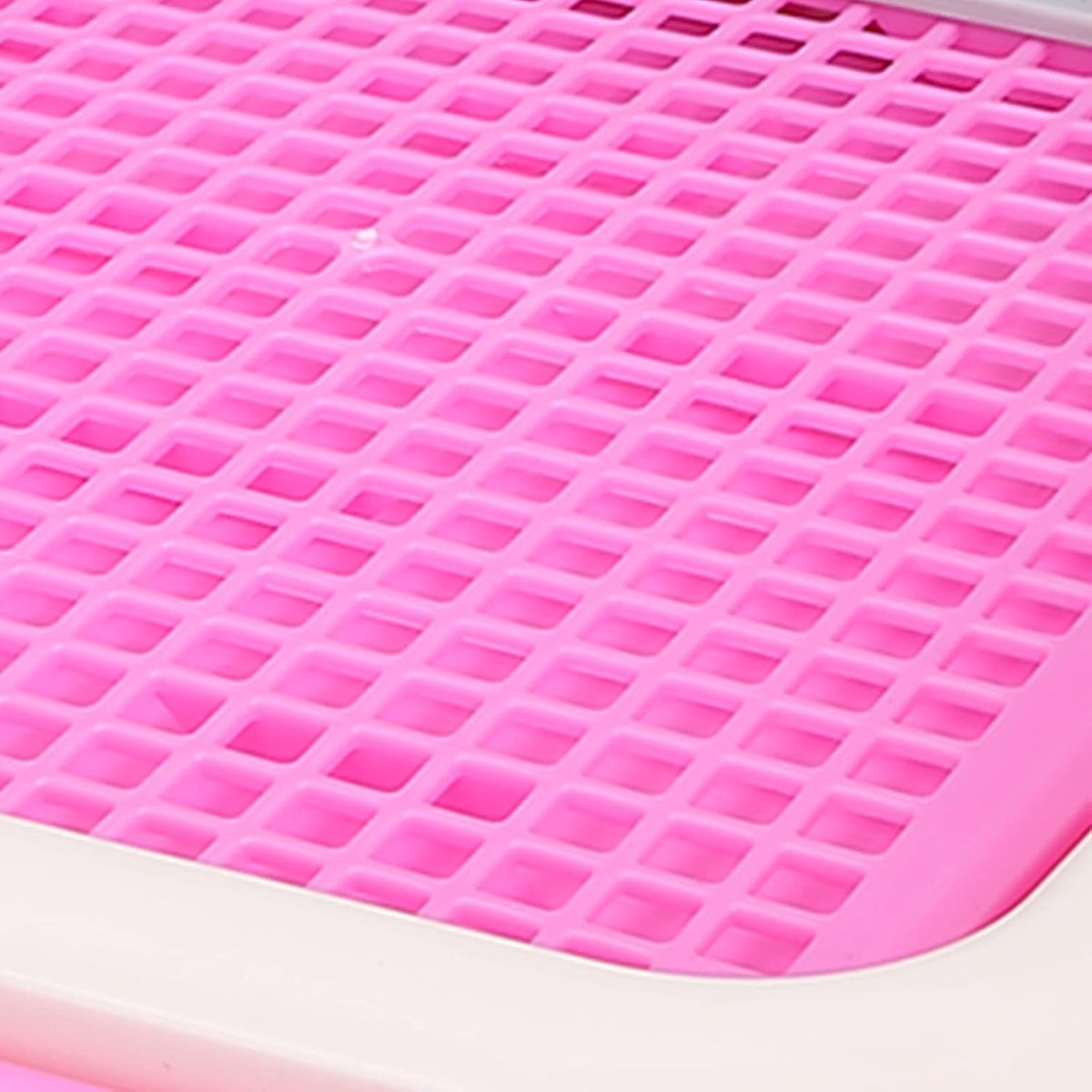 Hondentoilet voor Binnen - Puppytrainingstoilet Hondentoilet - Zindelijkheidstraining Puppy - Gesimuleerde Muur - 46x35x24 cm - Roze