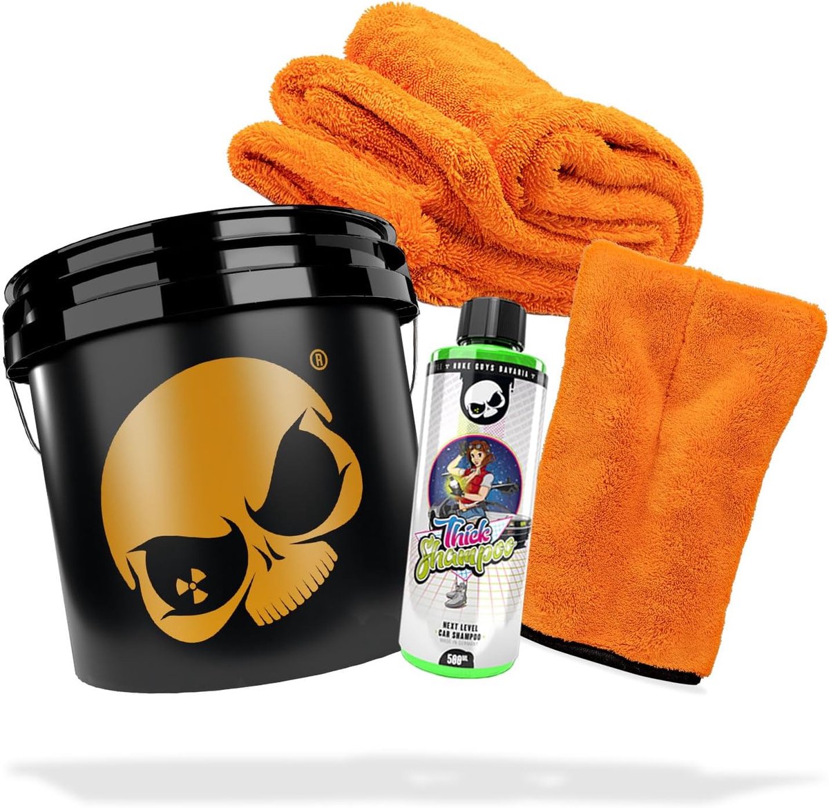 SnelShoppen - Nuke Guys Dikke Shampoo 500 ml + Wasdoek + Gamma Droger XXL Microvezel + Goud Emmer 3.5 GAL - Perfect voor Auto en Tuin