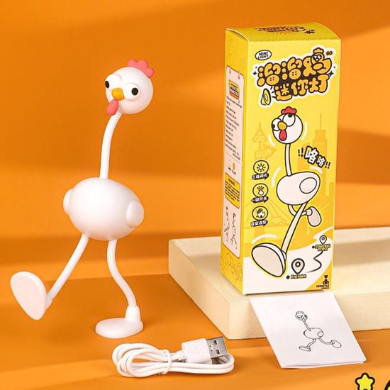 Nachtlamp Kip - Bedlampje Kinderkamer - Sfeerverlichting Creëren - Flexibel Verstelbaar - 165 cm - Wit — afbeelding 3