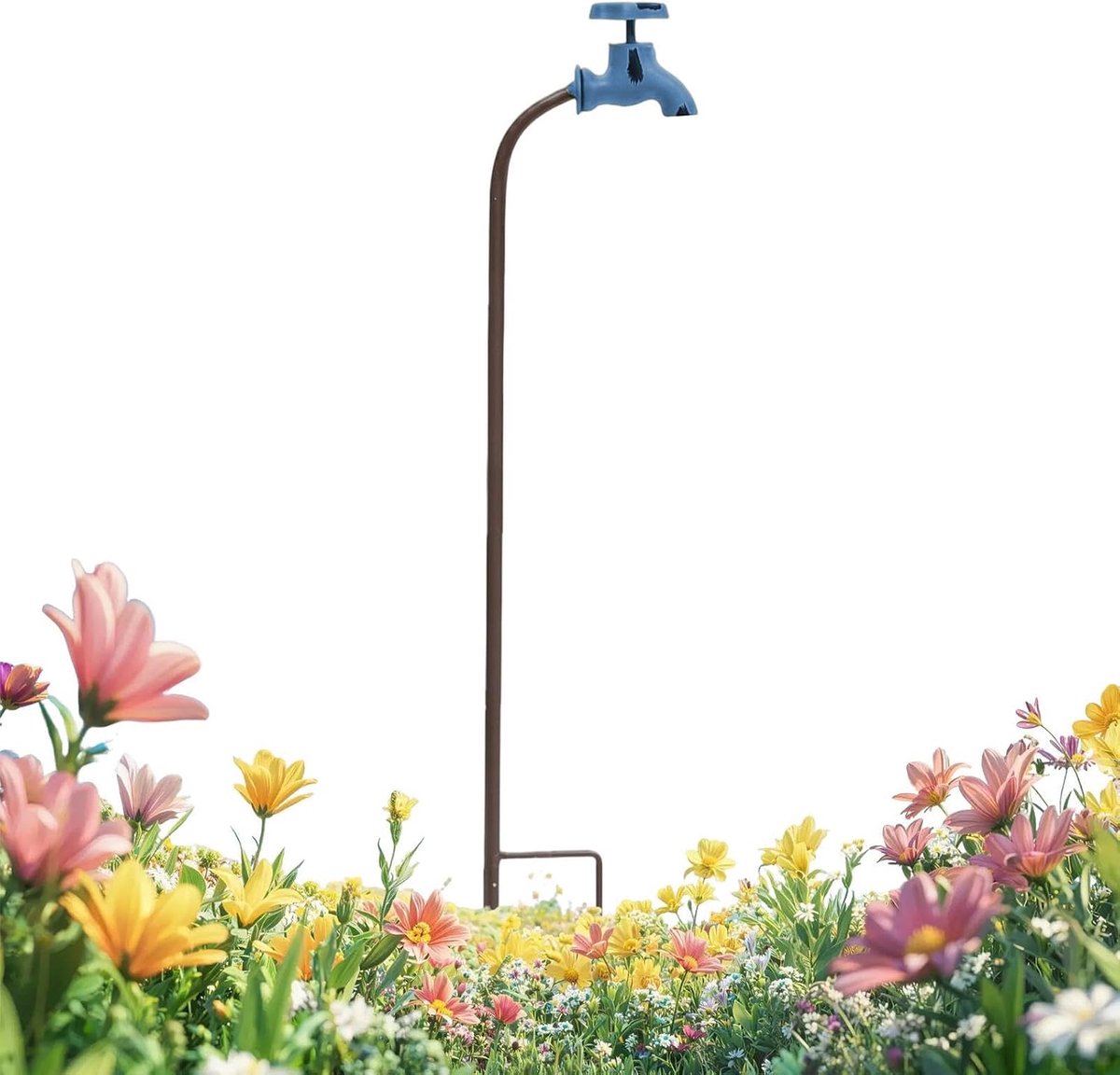 Decoratieve Tuinsteker - Metalen Tuinkunst - Tuin Decoreren - Weerbestendig Metaal - 62 x 15 cm - Blauw