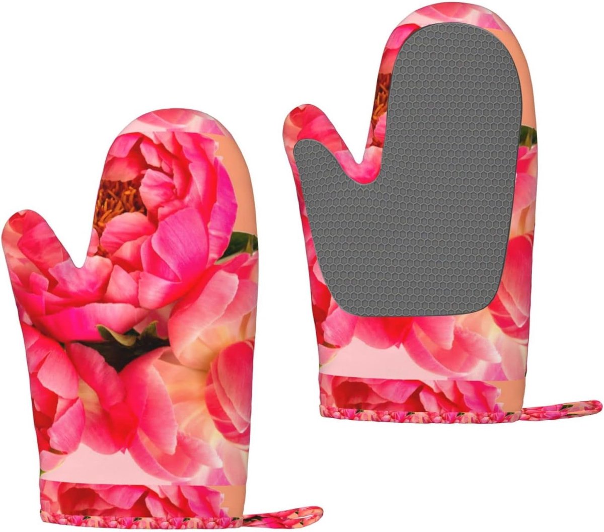 Siliconen Ovenwanten - Hittebestendige Handschoenen - Keuken Bakken Grillen - Antislip Siliconen Grip - Set van 2 - Zwart