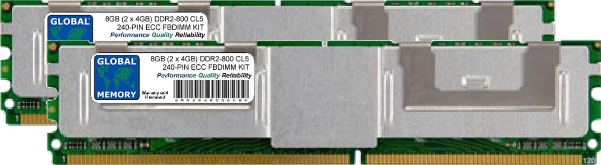 Geheugen RAM Kit - DDR2 Geheugen 8GB Kit - Computer Upgrade - Volledig Gebufferd - 8GB (2x4GB) - N.v.t.
