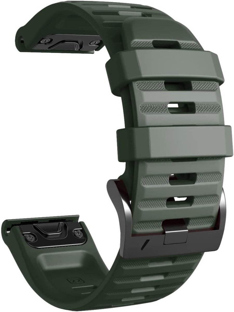 Siliconen Horlogeband - Band voor Garmin - Dagelijks Gebruik - Compressie Gevormd - 26mm - Zwart