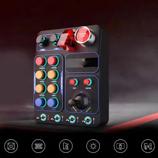 Race Knoppenbox - Sim Control Box - Racen Simuleren - 30 Programmeerbare Opties - 24 x 23 x 13 cm — afbeelding 4