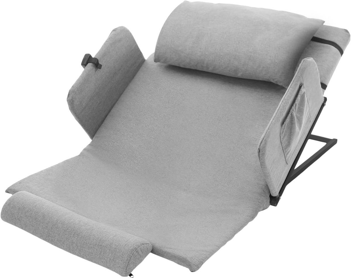 Elektrische Bedleuning - Verstelbare Rugsteun - Comfortabel Zitten - 2-80 Graden Verstelbaar - 300 kg Draagvermogen - Grijs