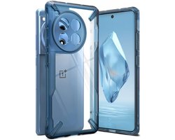Ringke Fusion X | Hoesje Geschikt voor OnePlus 12R | Back Cover | Militaire Standaard | Blauw