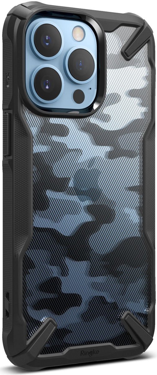 Ringke Fusion X Hoesje Geschikt voor Apple iPhone 13 Pro Camo Zwart