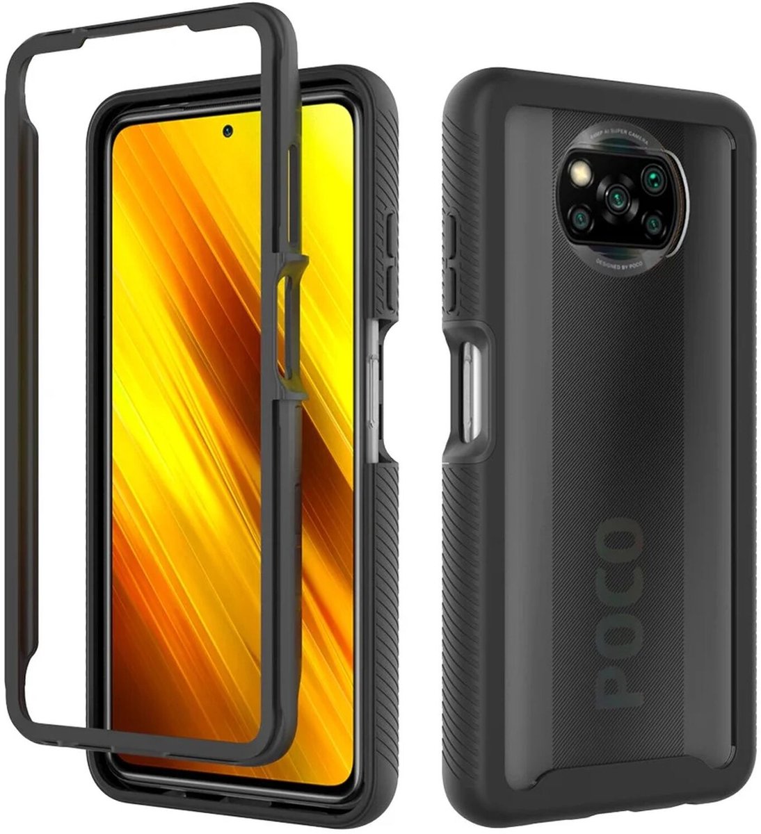 Xiaomi Poco X3 / X3 Pro Hoesje Volledig Schokbestendig Cover Zwart