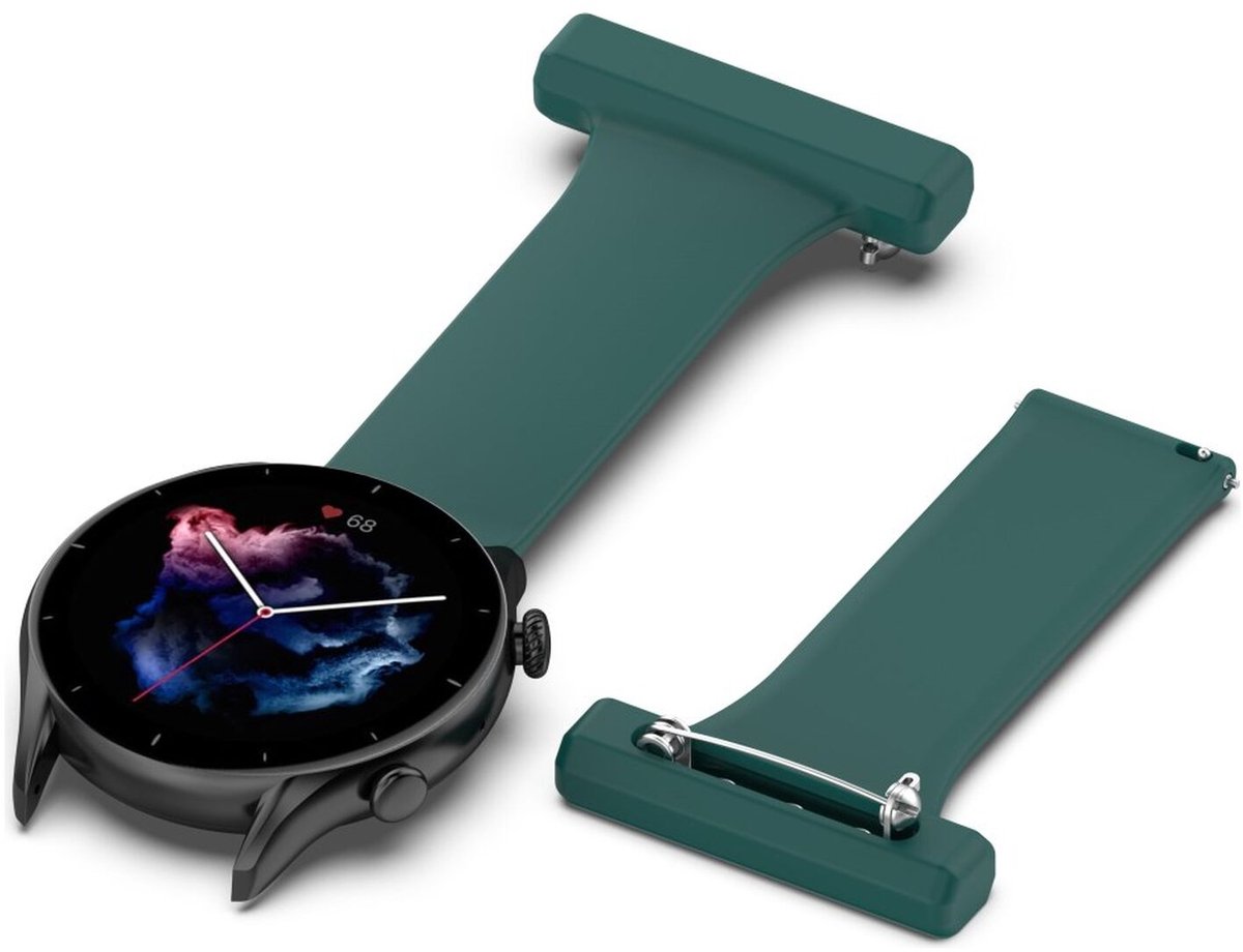 Universeel Smartwatch 22MM Siliconen Verpleegkundige Band - Geschikt Voor Dames - Groen