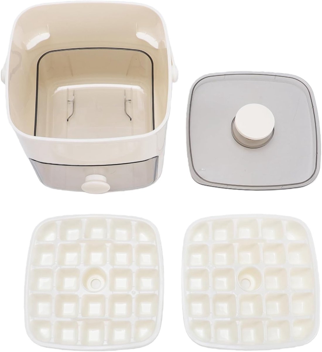 Stapelbare Ijsblokjesmachine - Ijsbak Set - Drankjes Koelen - 48 Blokjes Inclusief Tang - 18L x 17W x 16.5H cm