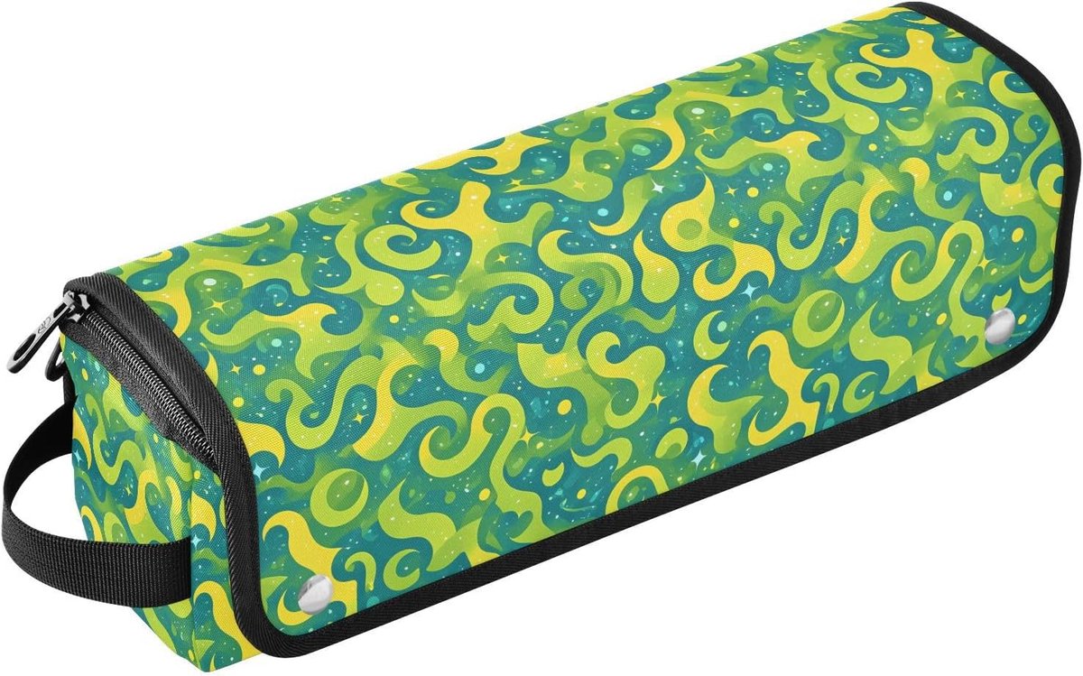 Haarstyling Tas - Opbergtas Krultang - Haarstyling Organiseren - Hittebestendige Mat - 37 x 8 x 31 cm - Groene Glitter