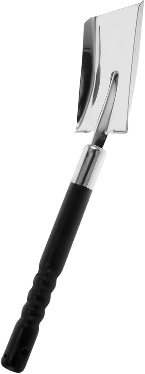 Roestvrijstalen Haardschep - Kolenschep Asschep - Haard Schoonmaken - Antislip Handvat - 48 cm - Zilver