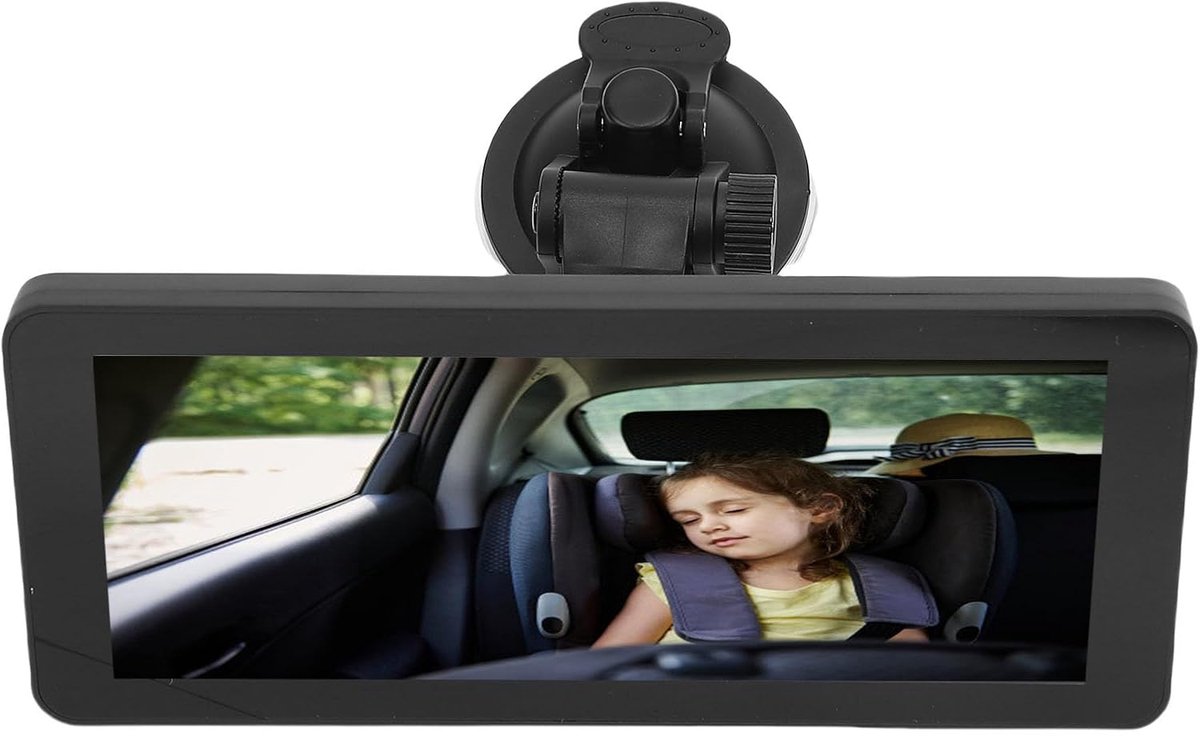 Babyautocamera Dubbel - Babyfoon Auto - Kinderen Monitoren - Dubbelkanaals Gesplitst Scherm - 686 Inch HD-Scherm - Zwart