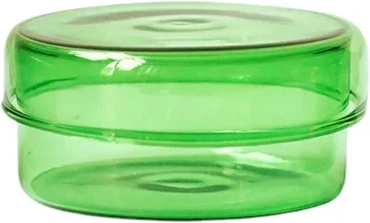Glazen Kaars Pot - Decoratieve Container - Geurkaarsen Maken - Met Deksel - 8 x 3.5 cm - G