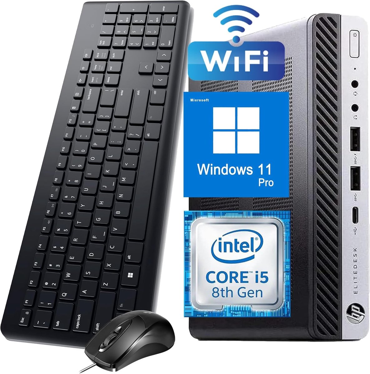 Mini Desktop PC - Compacte Computer - Productief Werken - Multitasking Kracht - 256 GB SSD - Zwart